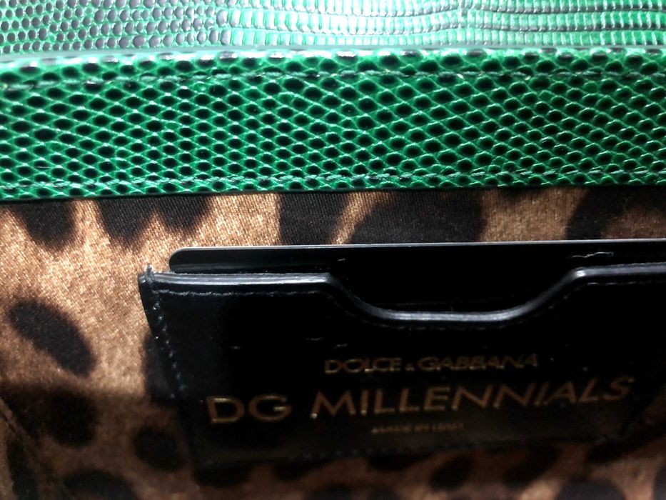 Сумка Dolce & Gabbana DG Millennials Green Lizard Embossed Crystal Bag