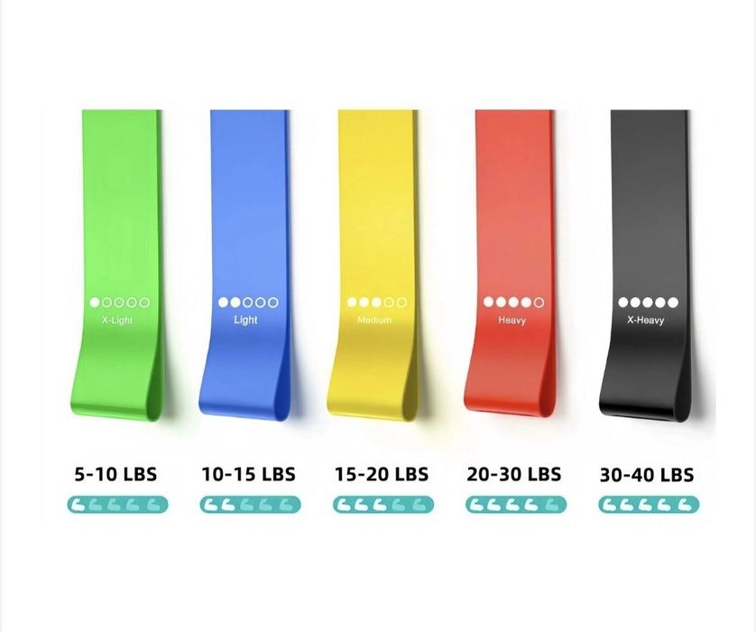 Комплект от 5 ластика EHASPOR за тренировки, йога и пилатес, еластични