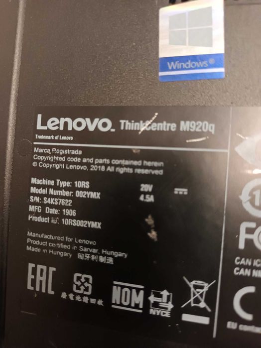 Продавам мини компютър LENOVO M920Q