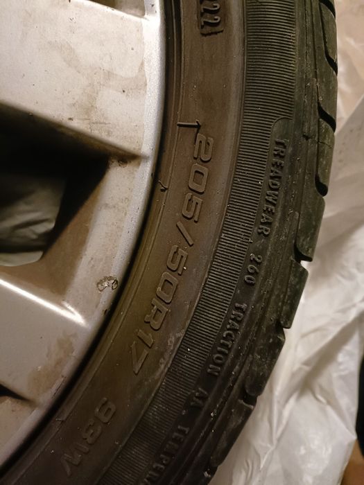 Vând jante Citroen cu anvelope de vară 205/50/17 Kelly