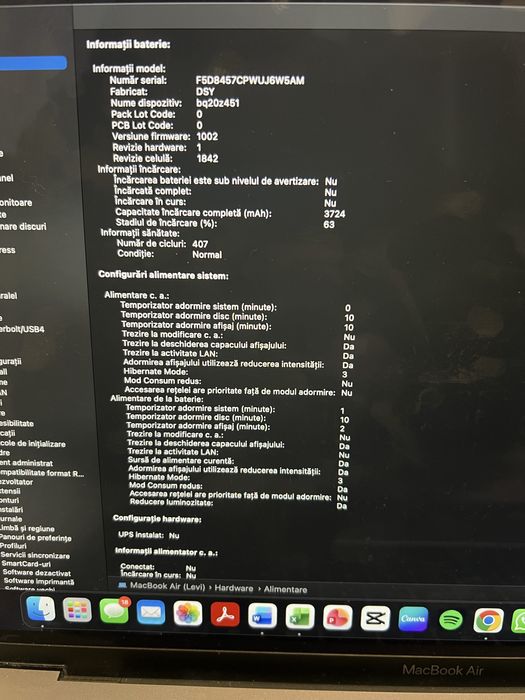 Macbook air 13’in stare foarte buna….