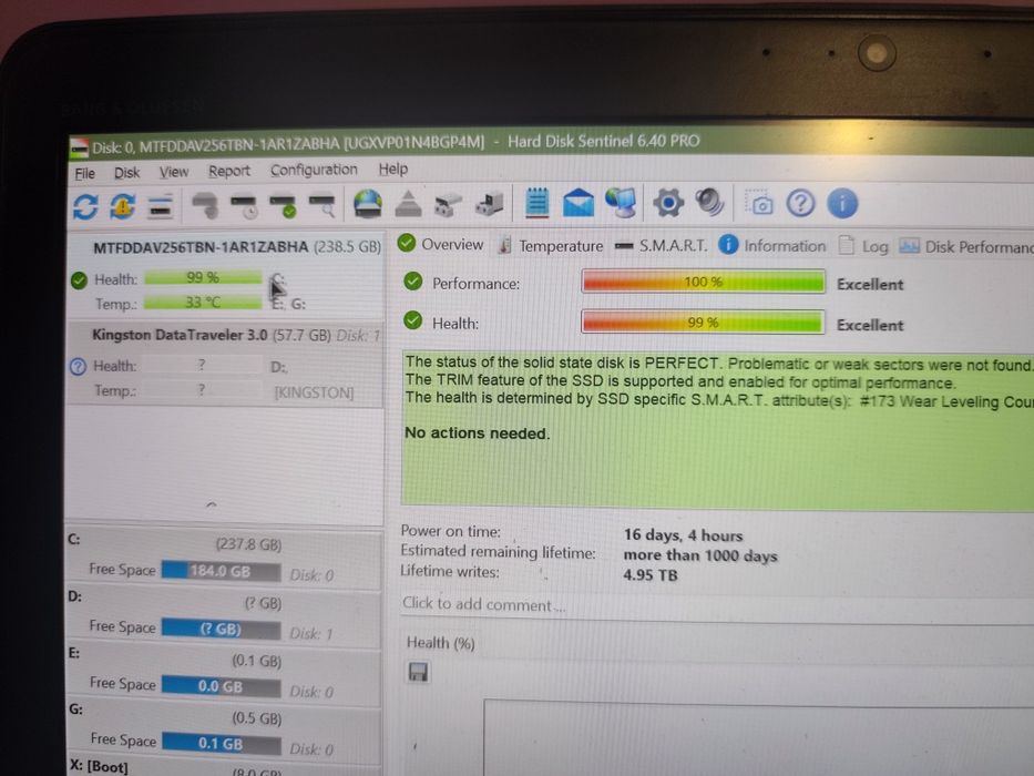 SSD Micron 256GB M.2 SATA 2280  - 99% viata – Testat
