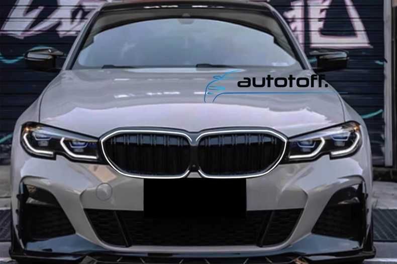Grila dubla iluminata compatibila cu BMW Seria 3 G20 G21 (19-22) Negru lucios cu LED