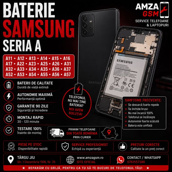 Baterie Samsung A12 A13 A14 A15 A16 A17 A22 A23 A25 A26 A32 A33 A34 A35 A36 A37 A52 A53 A54 A55 A56 A57