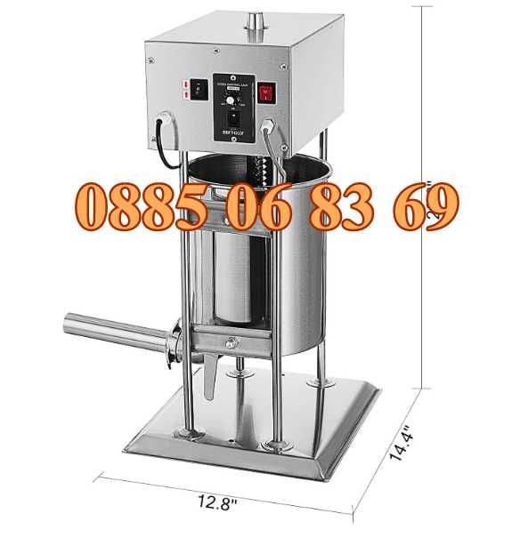 Електрическа пълначка за месо 10 литра с педал, пълначка за кайма