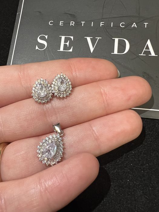 Set de argint, format din cercei si pandantiv- Sevda