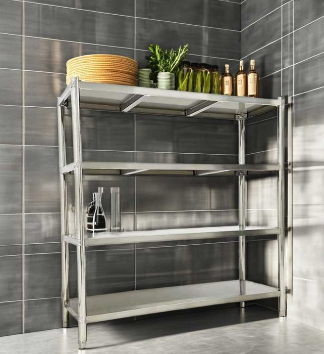 Raft din inox cu polita plina ,rastel din inox ,Nou-Factura-Transport