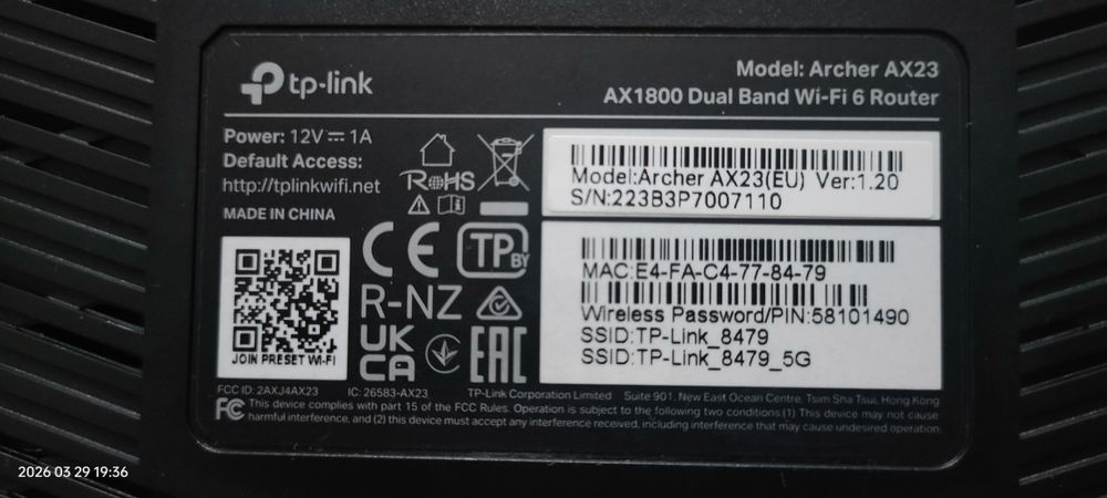 Tp-link Archet AX23 -AX1800 dual band wi-fi 6
