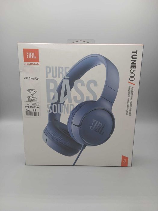 Casti JBL Tune 500 Albastre Over the Ear cu Jack 3.5mm