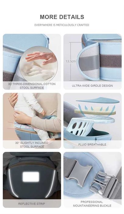 Ергономична раница 6в1, Кенгуру,  новородено, бебеносене, седалка дете