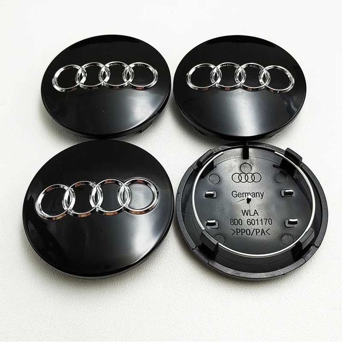 Капачки за джанти Ауди/Audi 60/68мм Черни/Сиви