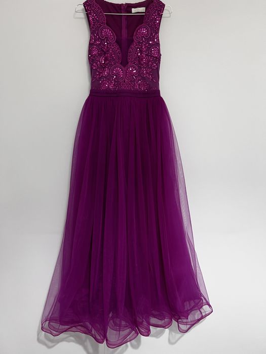 Rochie lunga, eleganta Ana Radu, La Donna: neagra, fucsia, multicolora