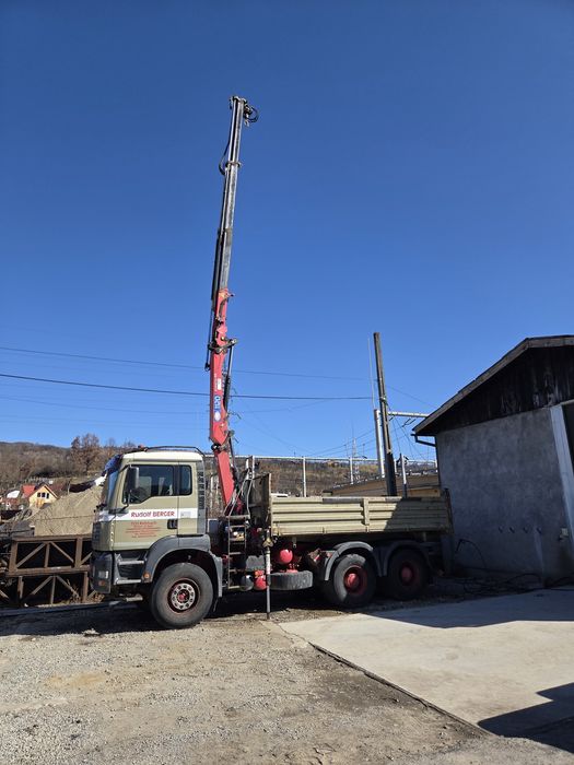 Man tga 6×4 autobasculanta cu macara HMF