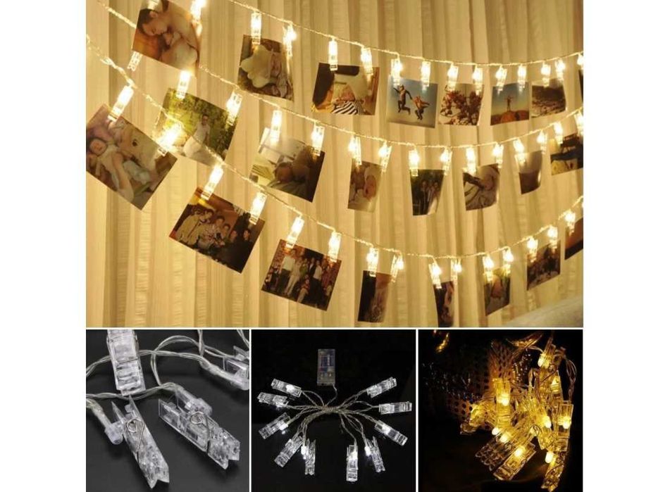 Гирлянда LED  подсветка прищепки