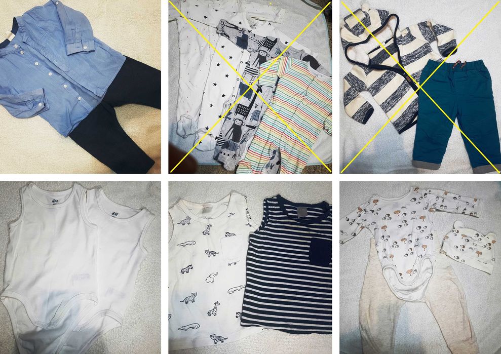 outlet: lot haine bebe, mărimea 74 (37 de piese)