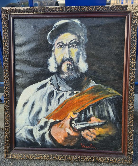 Tablou vechi Fidel Castro 70 cm  semnat