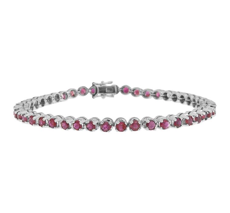Brățară din aur alb, decorată cu rubine