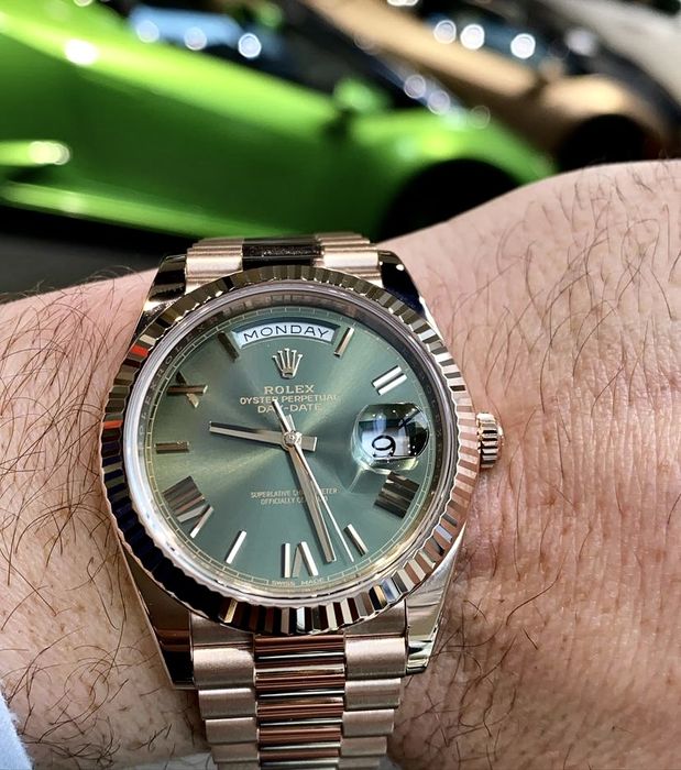 rolex daydate olive dial
