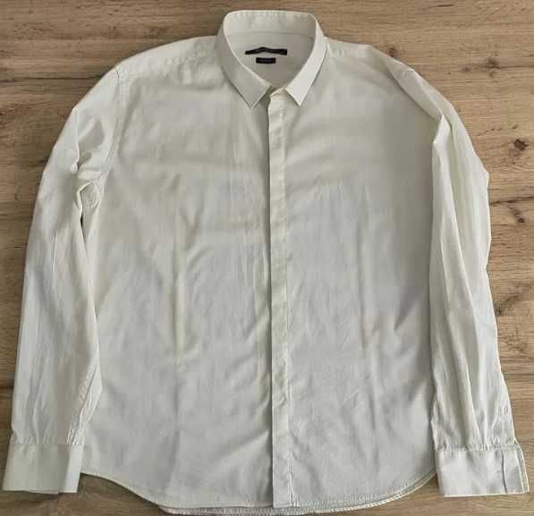 Мъжка бяла риза с дълъг ръкав, slim, размер 2XL, Zen and Zen