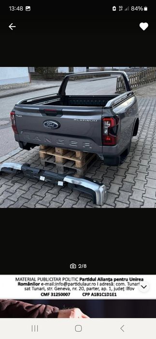 Bena. Oblon. Carlig Remorcare Ford Ranger