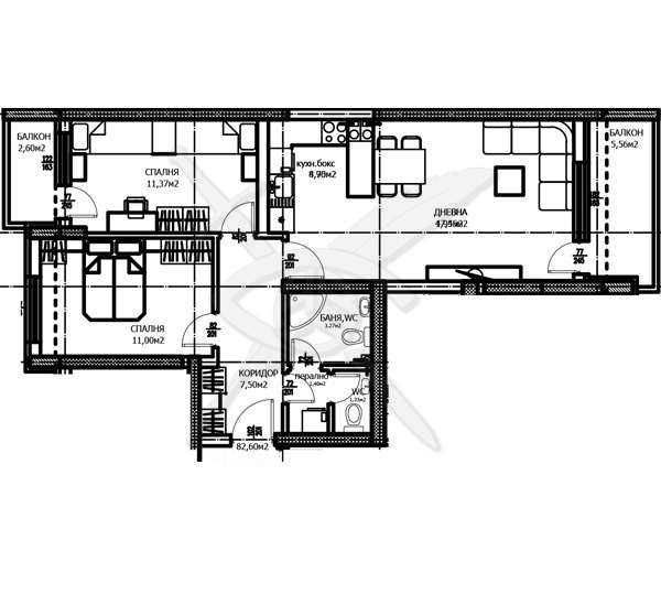 Продава се Тристаен апартамент в Пловдив, Тракия - 100 кв.м за 755 €/кв.м - Снимка #7