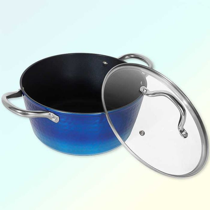 Керамична тенджера с капак и с диамантено покритие, 24 см, индукция