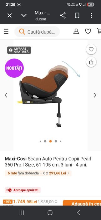 Scaun auto masina maxi cosi cu baza iso fix