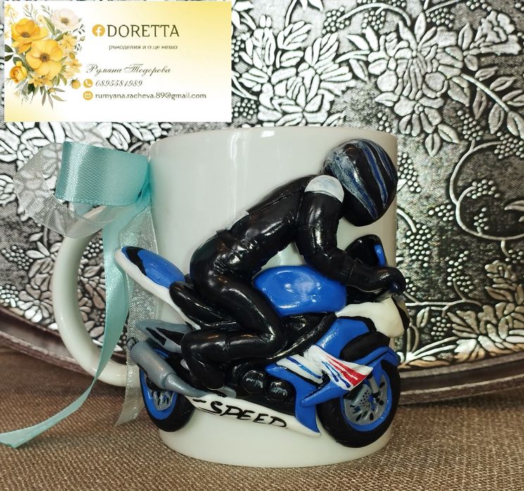 Чаши декорирани с полимерна глина на различна тематика