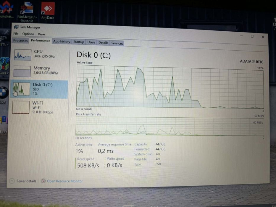 Лаптоп  Леново ThinkPad X201 с инсталирани програми за диагностика