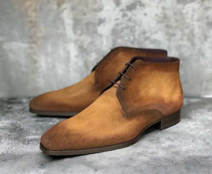 Ghete chukka 42 42.5 43 de lux GREVE NOI lucrate manual piele naturala