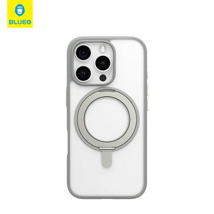 Blueo skin friendly magnetic case with 360 rotatable stand iphone 16 p