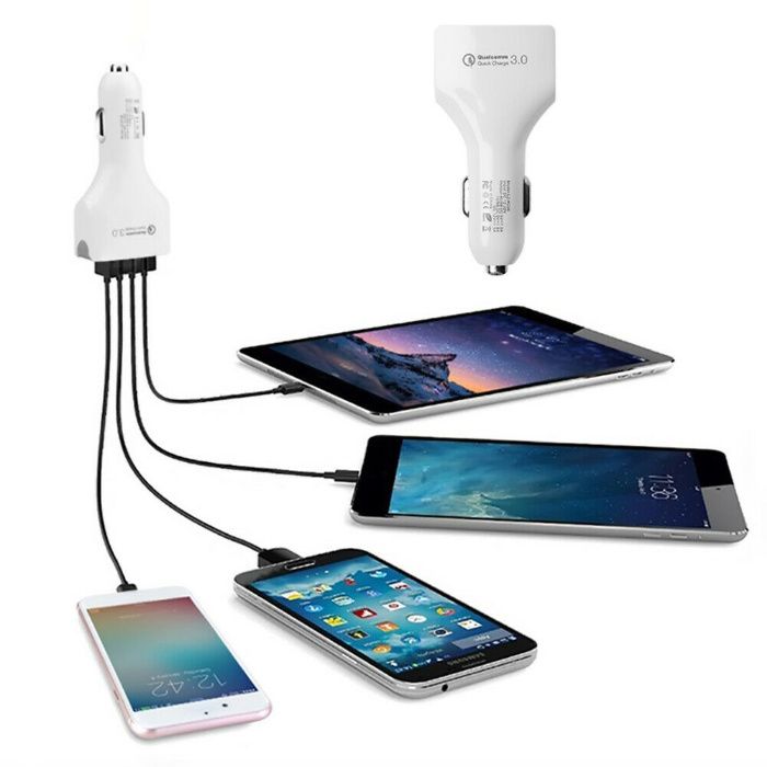 Универсално USB зарядно за автомобил с 4 порта Car Charger Universal