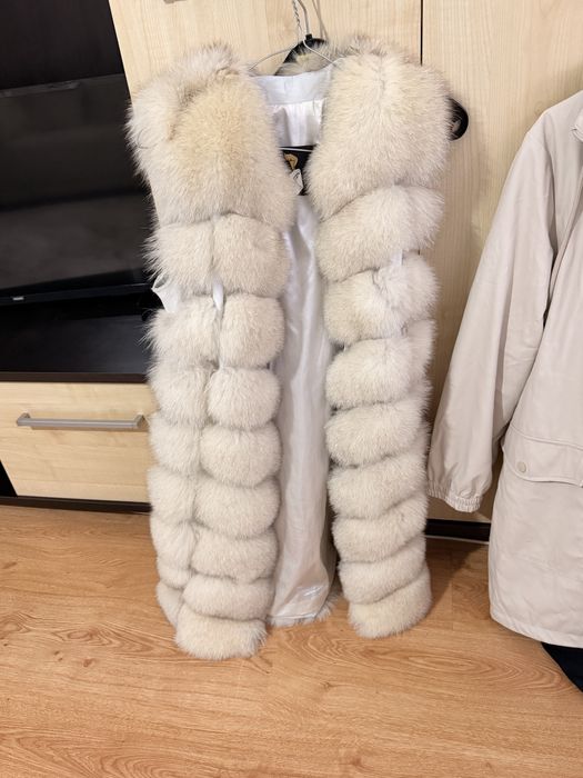 Vesta blana naturala lunga