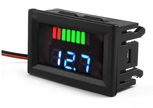 Voltmetru de panou cu afisaj procent baterie, 8V-100VDC, 12-60VDC