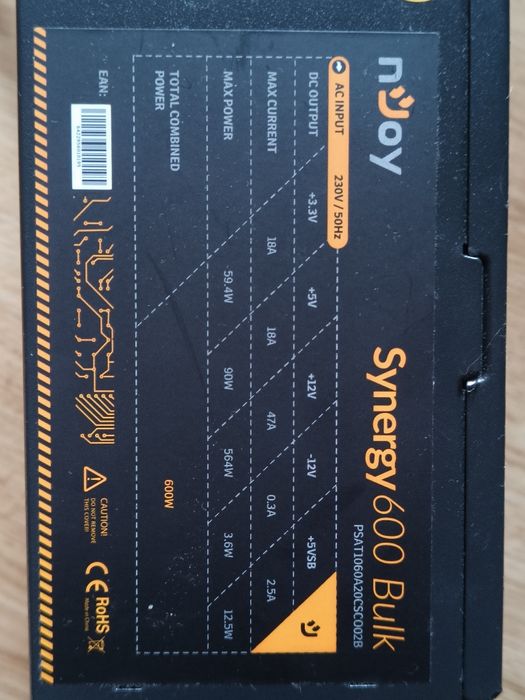 Sursă PC nJoy 600W – ideală pentru gaming (preț negociabil)