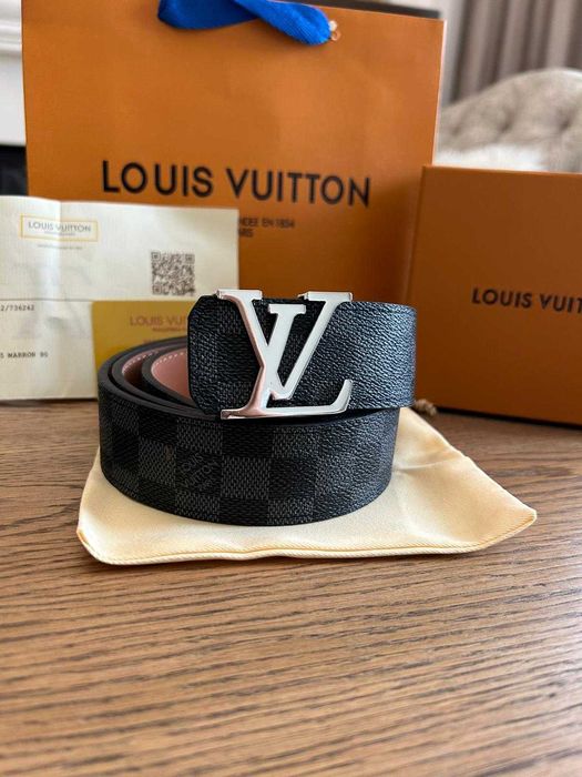 Curea Louis Vuitton  Damier Graphite, nouă, reversibilă