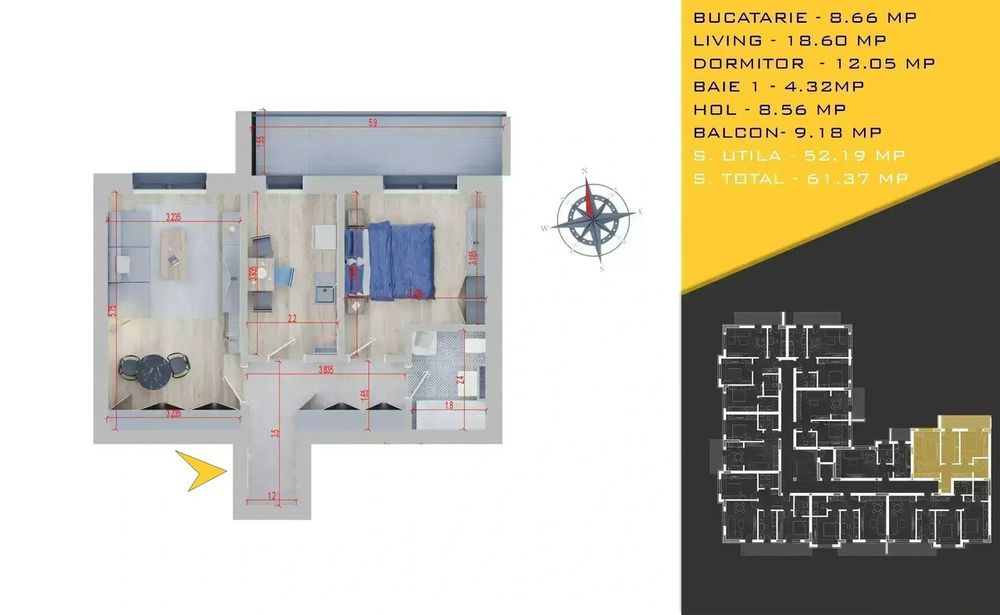 Parcare Inclusa | Apartament Nou 2 Camere Decomandat | Sector 3 — fotografia 3