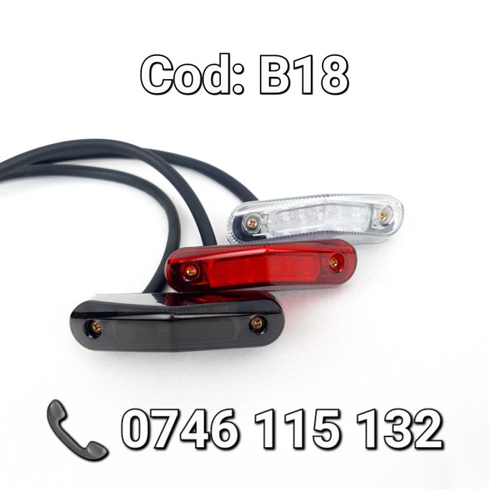 Lampă Stop LED Universală pentru Enduro, Cross și Supermoto, 12V, Frână + Poziție, Roșu/Fumuriu/Transparent –  B18