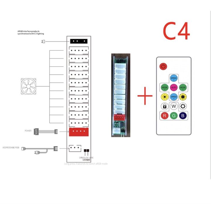 Pack 7 ventilatoare pc fan 120mm argb cu controller si telecomanda
