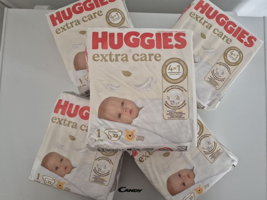 Set 5 Scutece Huggies Extra Care nr.1