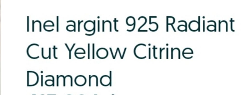 Inel argint 925 Radiant Cut Yellow Citrine Diamond