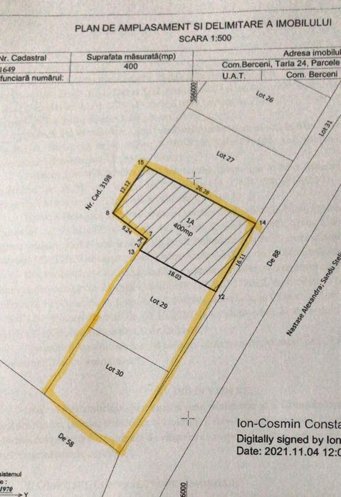 Teren comuna Berceni langa lac 50€ Oferta