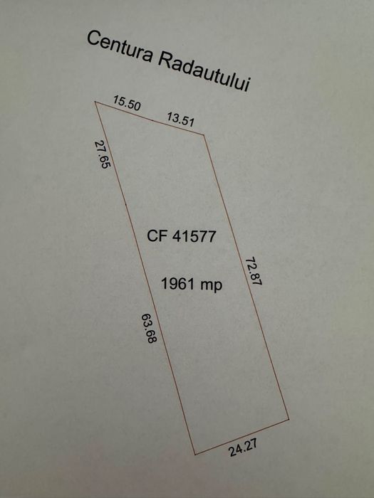 Teren de vanzare ( centura Radautiului)