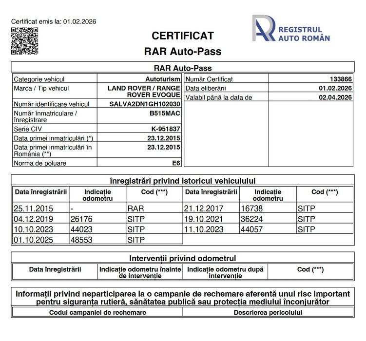 Range Rover Evoque 2016, 2.0 Diesel 150 CP, manuală, 49.200 km