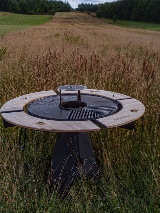 Gratar rotund cu plita detasabila