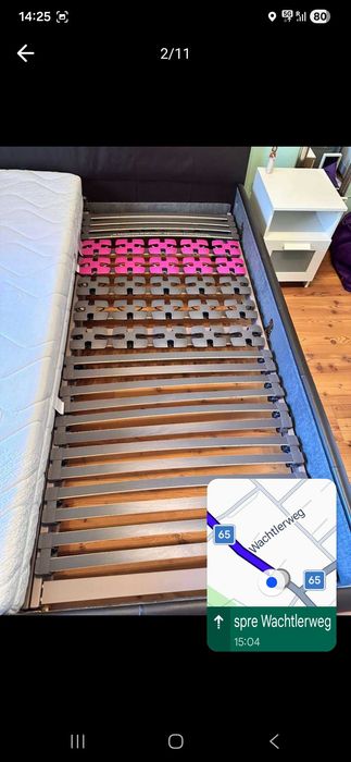 Pat piele maro 180x200