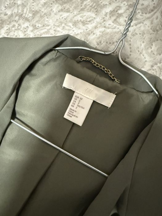 trench dama verde elegant curea talie stil chic marime s m