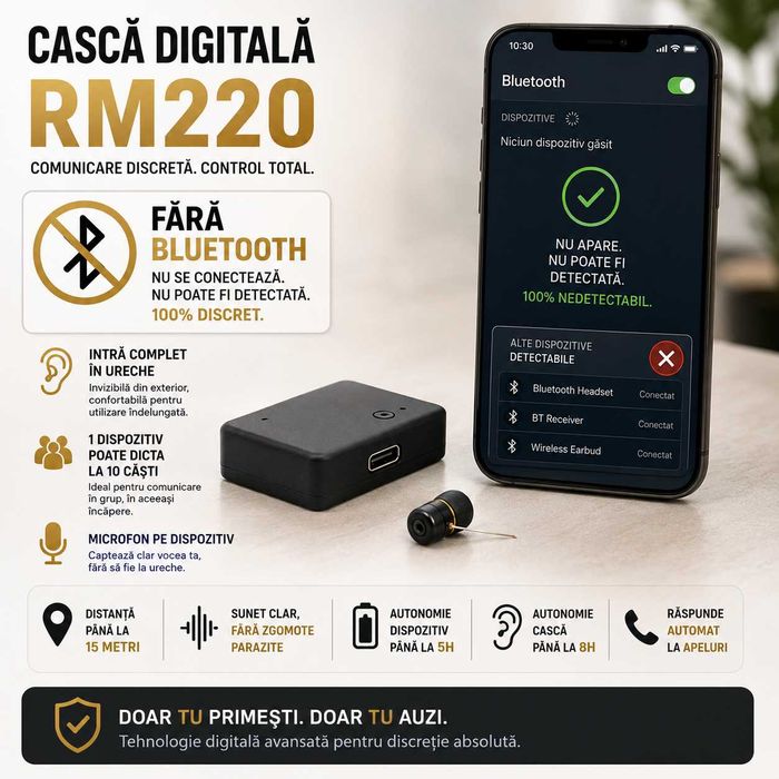 Casca Digitala de copiat Profesionala - 100% Nedetectabila, fara interferente