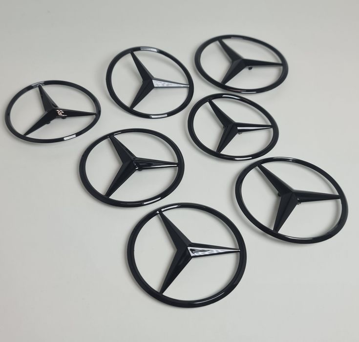 Emblema-Sigla-Logo-Stema-Stea-Haion-Spate-Neagra-Lucios-Mercedes-W204-W205-W206-W213-W214-W222-W223-W292-W167-C167-C257-C-E-S-Class-CLS-GLE-Coupe