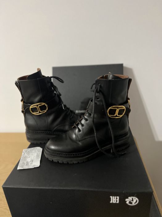 Кубинки Elisabetta Franchi 37 номер, черни, кожа.